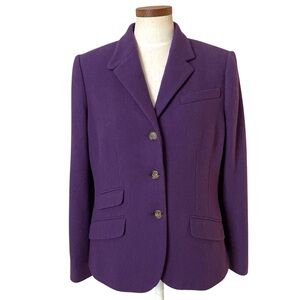 Lauren Ralph Lauren Wool Blend Purple Blazer Sz 14